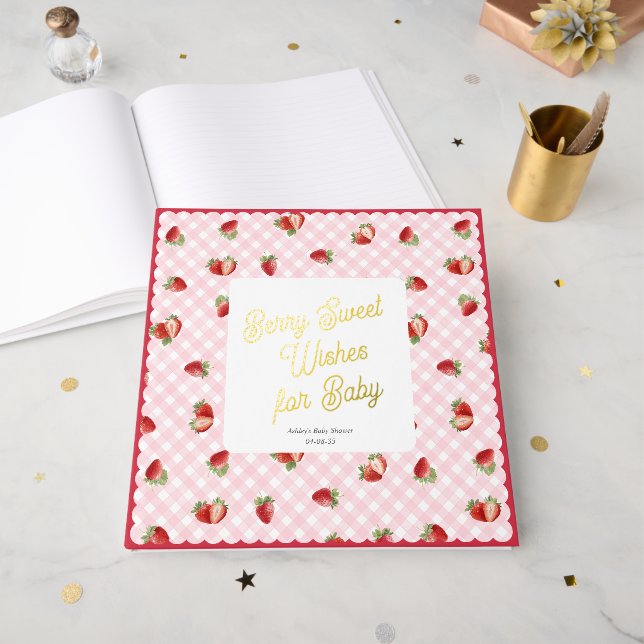 Berry Sweet Wishes for Baby-Baby Shower Gästebuch (Vorderseite Offen)