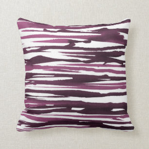 Berry Watercolor Abstrakt Streifen Pillow Kissen