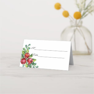 Berry Watercolor Stems Wedding Platzkarte