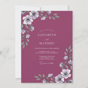 Berry Weiße Magnolie Hochzeit Einladung