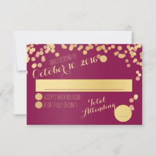 Berry Wine and Gold UAWG RSVP Karte