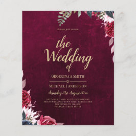 Berry Wine Floral Wedding Flyer