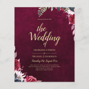 Berry Wine Floral Wedding Flyer