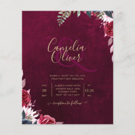 Berry Wine Floral Wedding Flyer