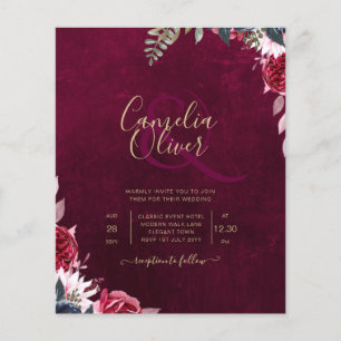 Berry Wine Floral Wedding Flyer