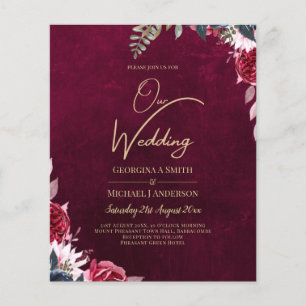 Berry Wine Floral Wedding Flyer