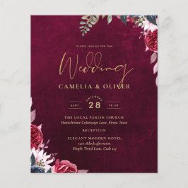 Berry Wine Floral Wedding Flyer