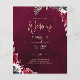 Berry Wine Floral Wedding Flyer