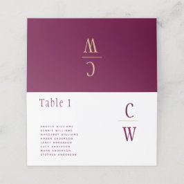 Berry Wine Gold Wedding Tischnummer Names Platzkarte
