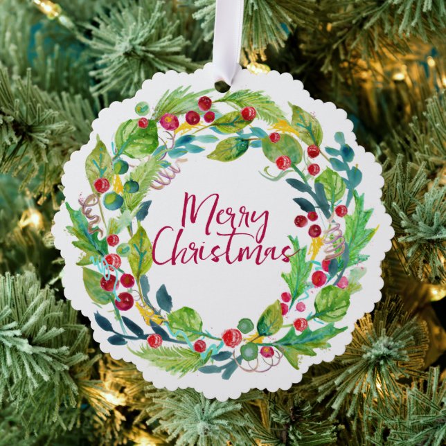Berry Wreath Paper Ornament Card Karte (Insitu (Baum))