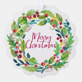 Berry Wreath Paper Ornament Card Karte