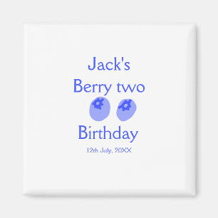 Berry zwei Geburtstag blaue Beere Name Datum Kinde Magnet