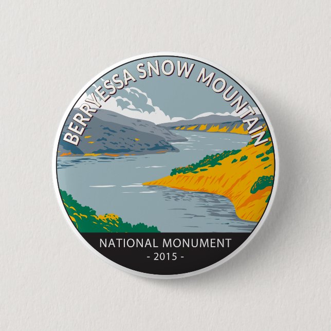 Berryessa Snow Mountain Nationalmuseum Vintag Button (Vorderseite)