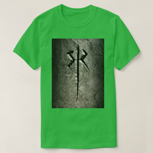 Berserkers Rage Stone Schnitzereisymbol T-Shirt (Design vorne)