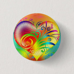 Bersten mit buntem Liebe-Button Button