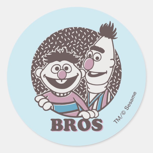 Bert & Ernie | Bros Runder Aufkleber (Vorderseite)