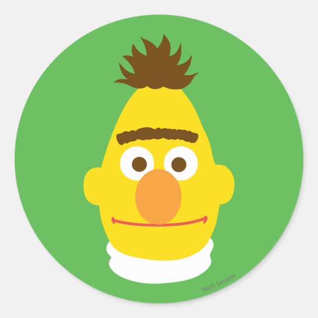 Bert Face Runder Aufkleber (Vorderseite)