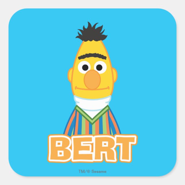 Bert klassischer Stil Quadratischer Aufkleber (Vorderseite)