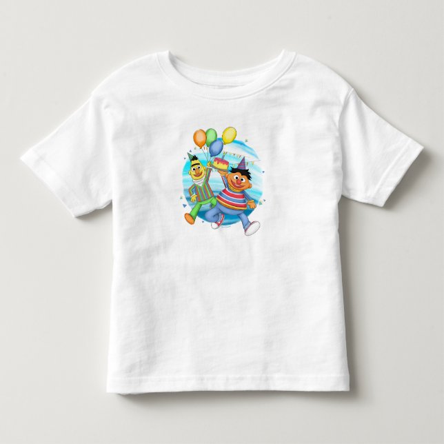 Bert und Ernie Birthday Balloons Kleinkind T-shirt (Vorderseite)