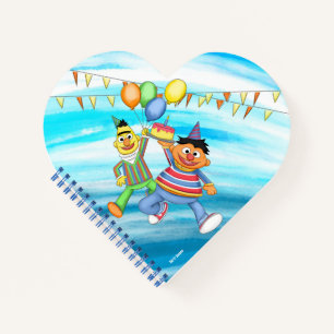 Bert und Ernie Birthday Balloons Notizbuch