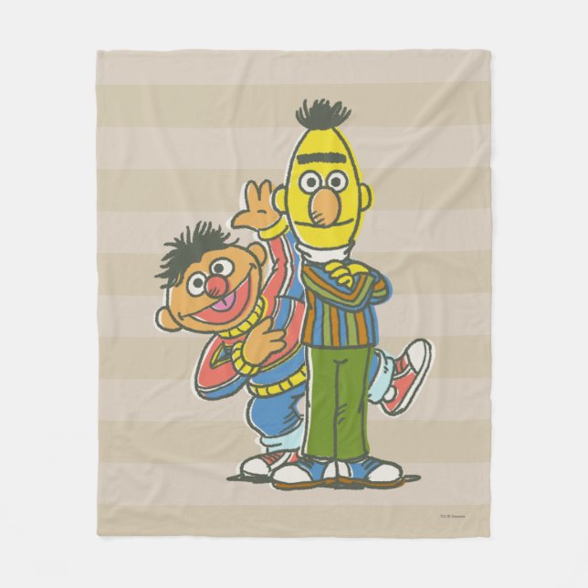 Bert und Ernie Classic Style Fleecedecke (Vorderseite)