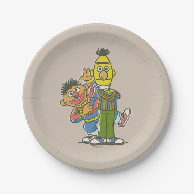 Bert und Ernie Classic Style Pappteller (Vorderseite)