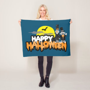 Bert und Ernie   Frohe Halloween Fleecedecke