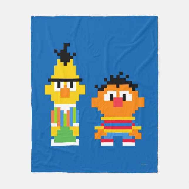 Bert und Ernie Pixel Art Fleecedecke (Vorderseite)