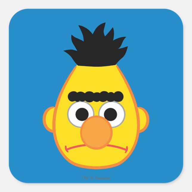 Bert Wütendes Gesicht Quadratischer Aufkleber (Vorderseite)