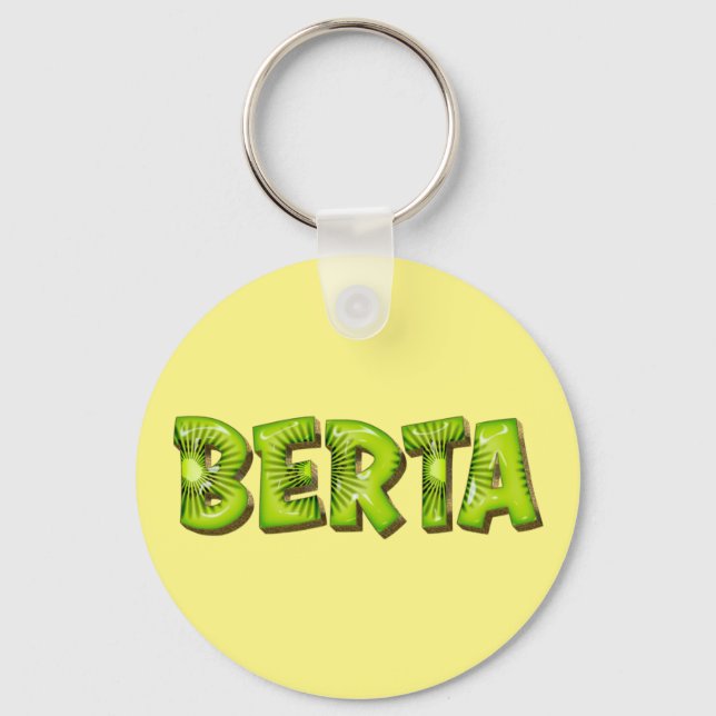 Berta Name Kiwi Design Schlüsselanhänger (Vorderseite)