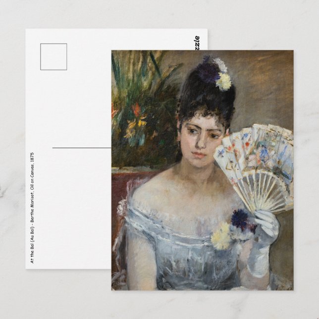 Berthe Morisot - Auf dem Bal Postkarte (Vorne/Hinten)