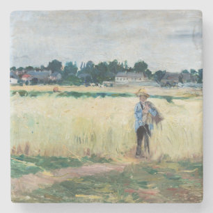 Berthe Morisot - Auf dem Weizenfeld in Gennevillie Steinuntersetzer