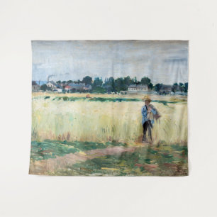 Berthe Morisot - Auf dem Weizenfeld in Gennevillie Wandteppich
