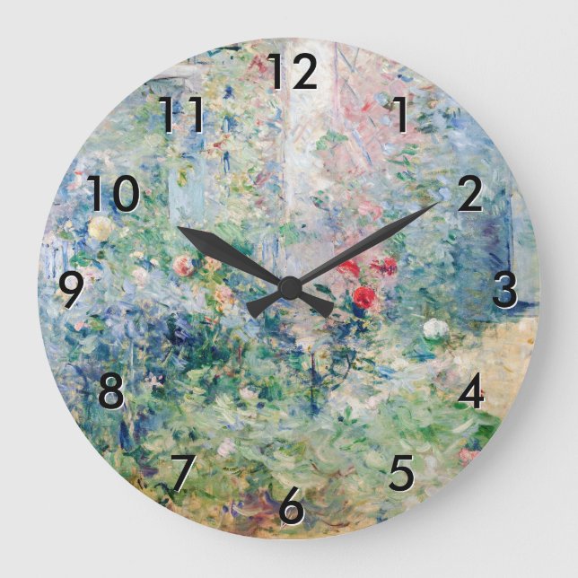 Berthe Morisot - Der Garten von Bougival Große Wanduhr (Vorderseite)
