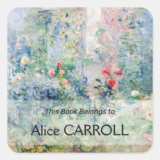 Berthe Morisot - Der Garten von Bougival Quadratischer Aufkleber (Vorderseite)