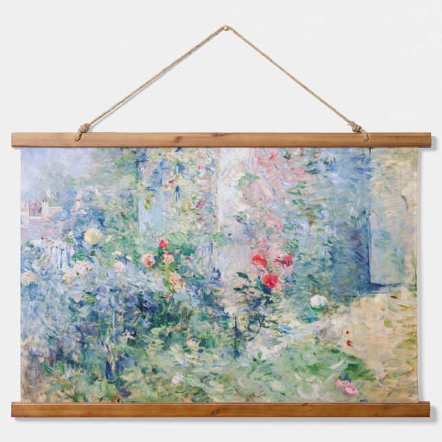 Berthe Morisot - Der Garten von Bougival Wandteppich Mit Holzrahmen (Vorne)