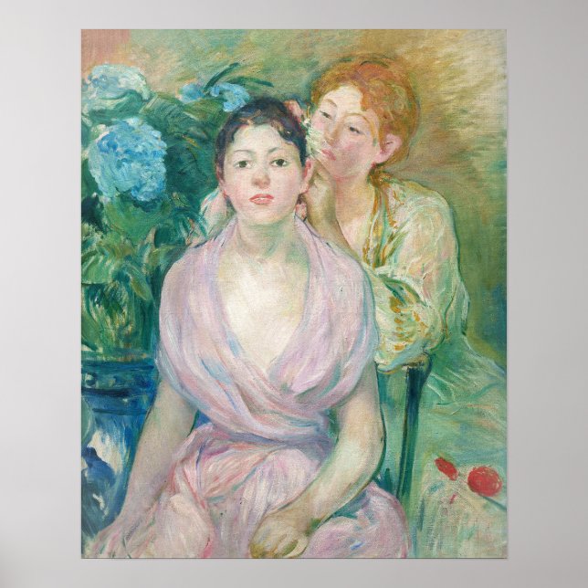 Berthe Morisot - Die Horstensia / Die beiden Schwe Poster (Vorne)