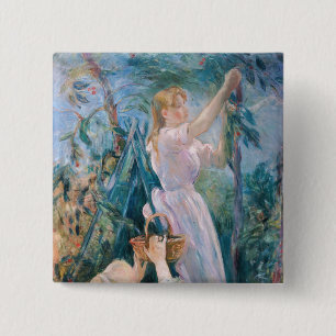 Berthe Morisot - Die Kirschpflückerin Button