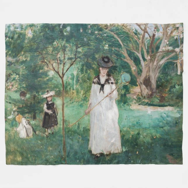 Berthe Morisot - Die Schmetterlingsjagd Fleecedecke (Vorderseite (Horizontal))