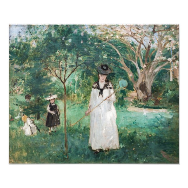 Berthe Morisot - Die Schmetterlingsjagd Fotodruck (Vorne)