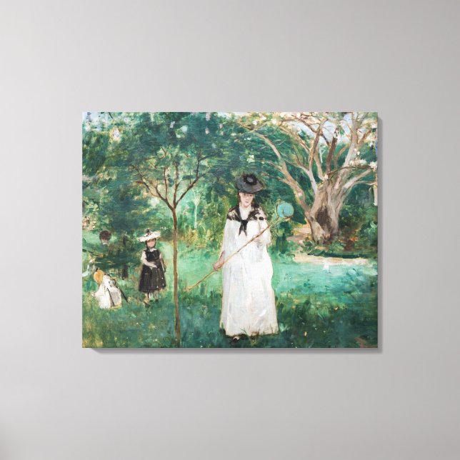 Berthe Morisot - Die Schmetterlingsjagd Leinwanddruck (Vorderseite)
