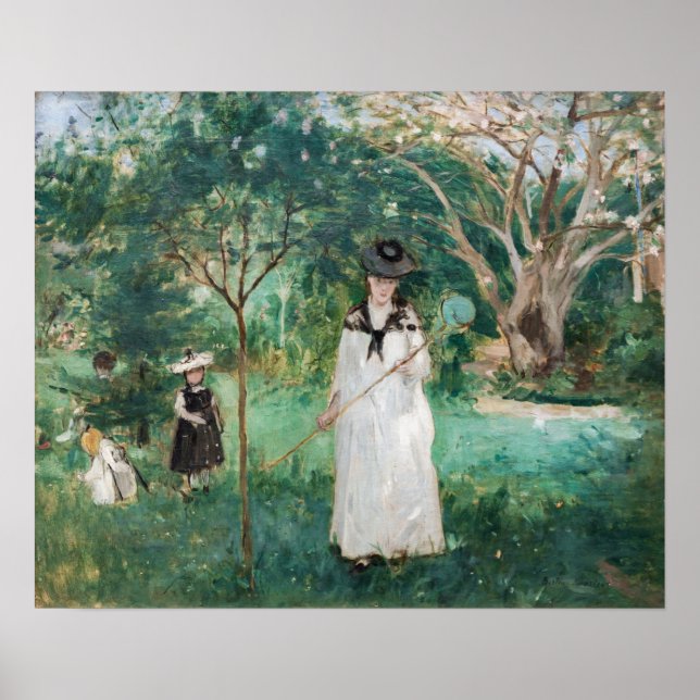 Berthe Morisot - Die Schmetterlingsjagd Poster (Vorne)