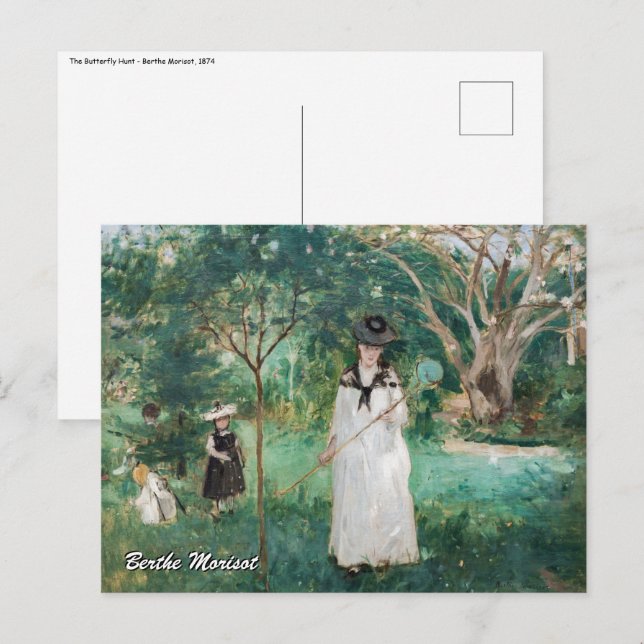 Berthe Morisot - Die Schmetterlingsjagd Postkarte (Vorne/Hinten)