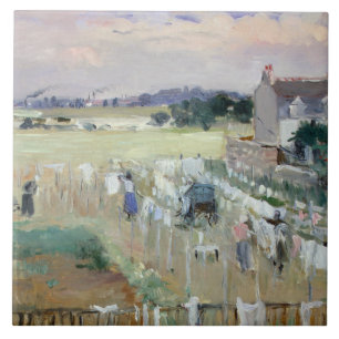 Berthe Morisot - die Wäscherei heraus hängend, u Fliese