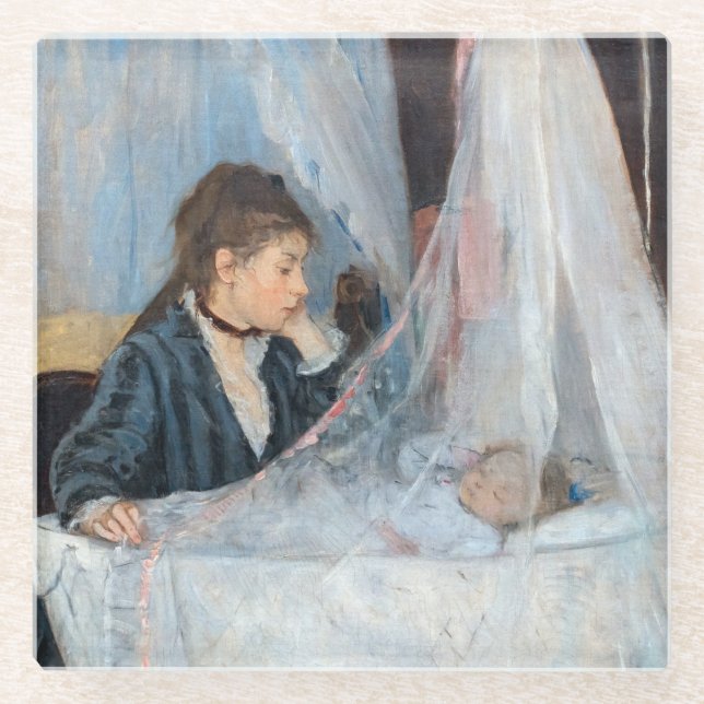 Berthe Morisot - Die Wiege Glasuntersetzer (Vorderseite)