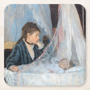 Berthe Morisot - Die Wiege / Le Berceau Rechteckiger Pappuntersetzer