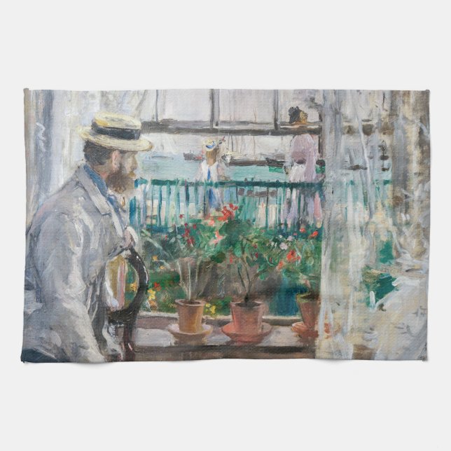 Berthe Morisot - Eugene Manet auf der Isle of Wigh Geschirrtuch (Horizontal)