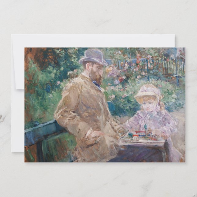 Berthe Morisot - Eugene Manet mit seiner Tochter Einladung (Vorderseite)