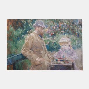 Berthe Morisot - Eugene Manet mit seiner Tochter Fußmatte