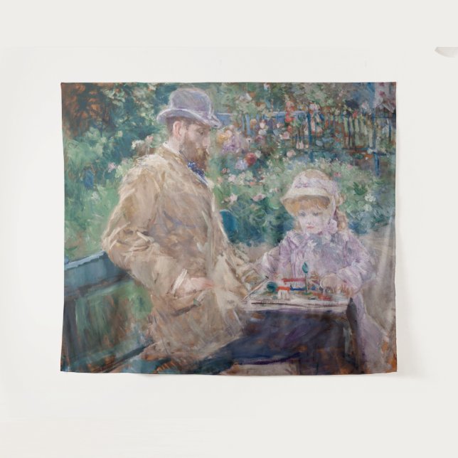 Berthe Morisot - Eugene Manet mit seiner Tochter Wandteppich (Vorderseite (Horizontal))